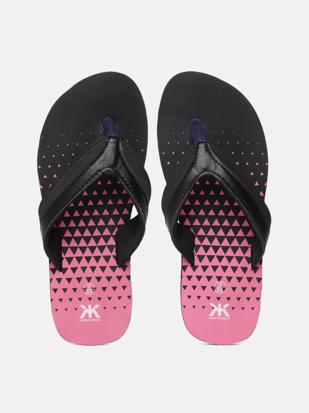 

Kook N Keech Women Black & Pink Printed Thong Flip-Flops