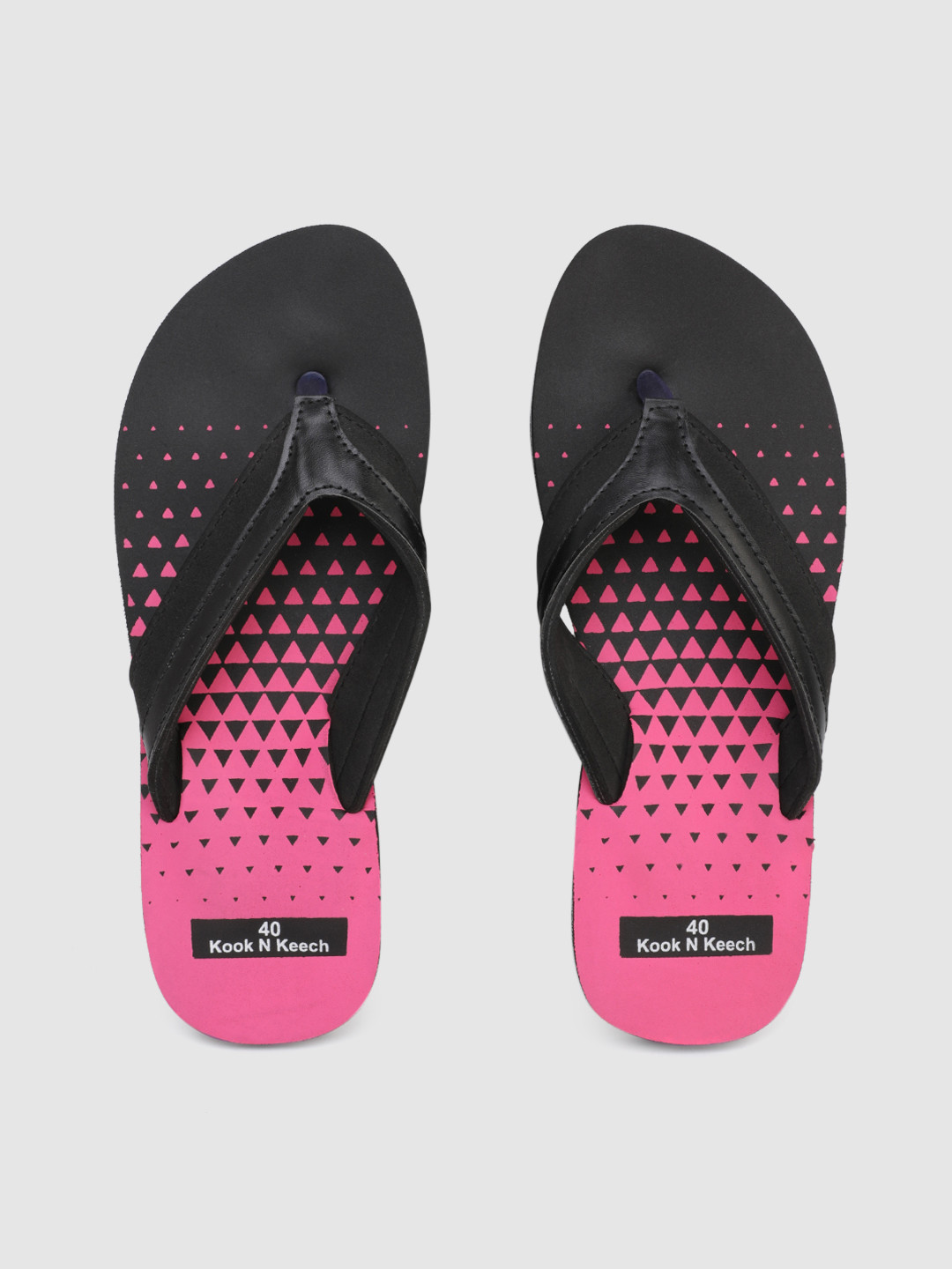 

Kook N Keech Women Black & Pink Printed Thong Flip-Flops