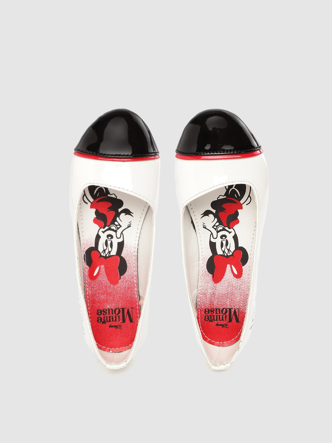 

toothless Girls White & Black Minnie Colourblocked Ballerinas