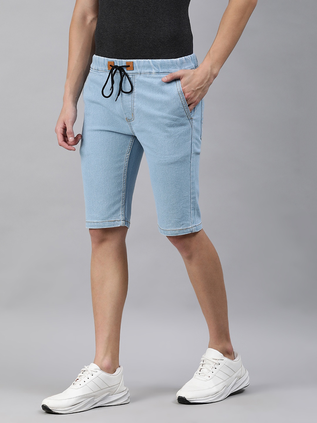 

Urbano Fashion Men Blue Washed Slim Fit Denim Shorts