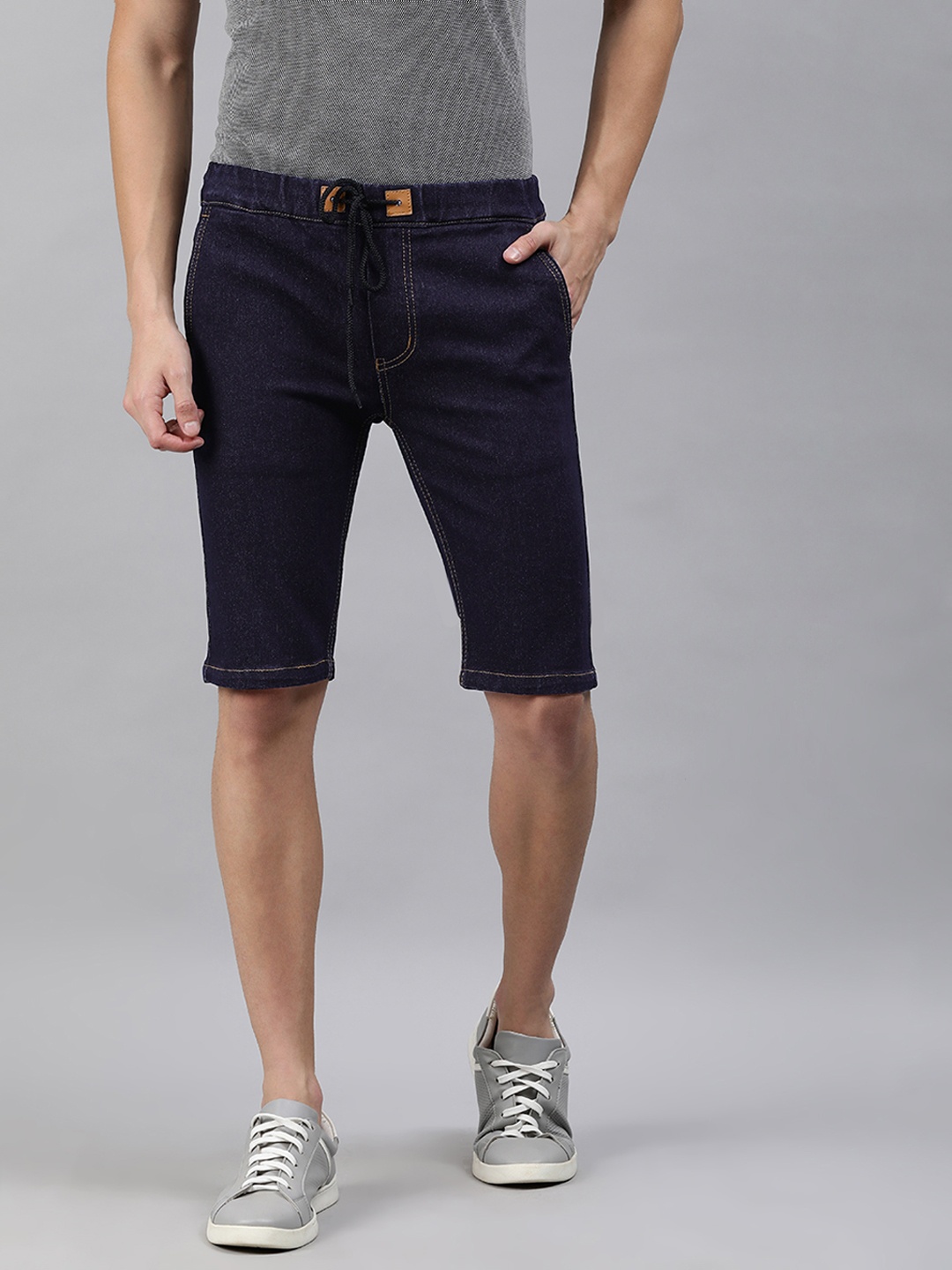 

Urbano Fashion Men Blue Washed Slim Fit Denim Shorts