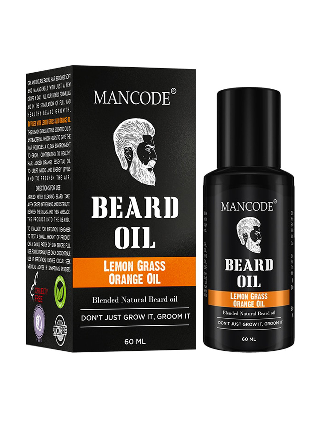 

Mancode Lemon Grass & Orange Beard Oil - 60ml, Black