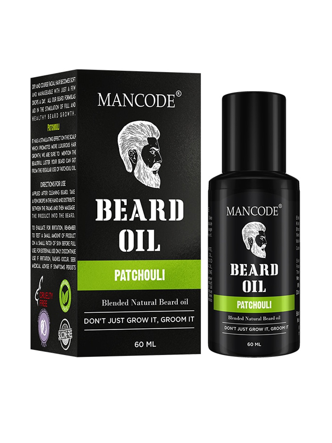 

Mancode Patchouli Beard Oil - 60ml, Black