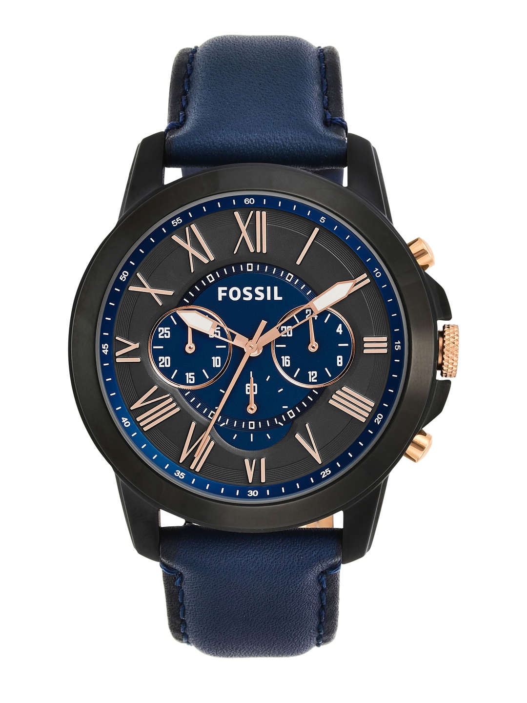 

Fossil Men Navy Dial Chronograph Watch FS5061, Navy blue