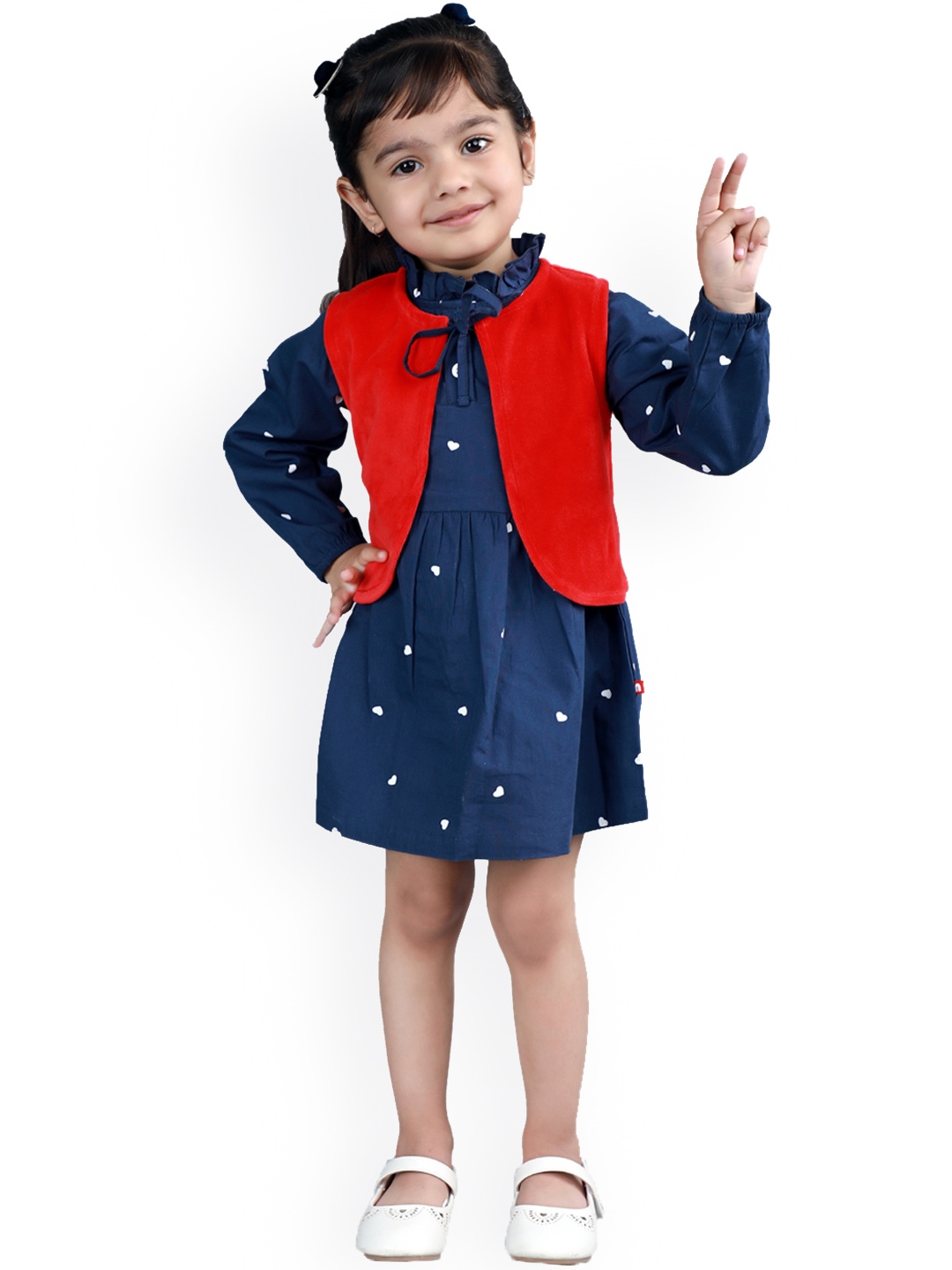 

Nino Bambino Girls Blue Printed Organic Cotton Fit and Flare Dress