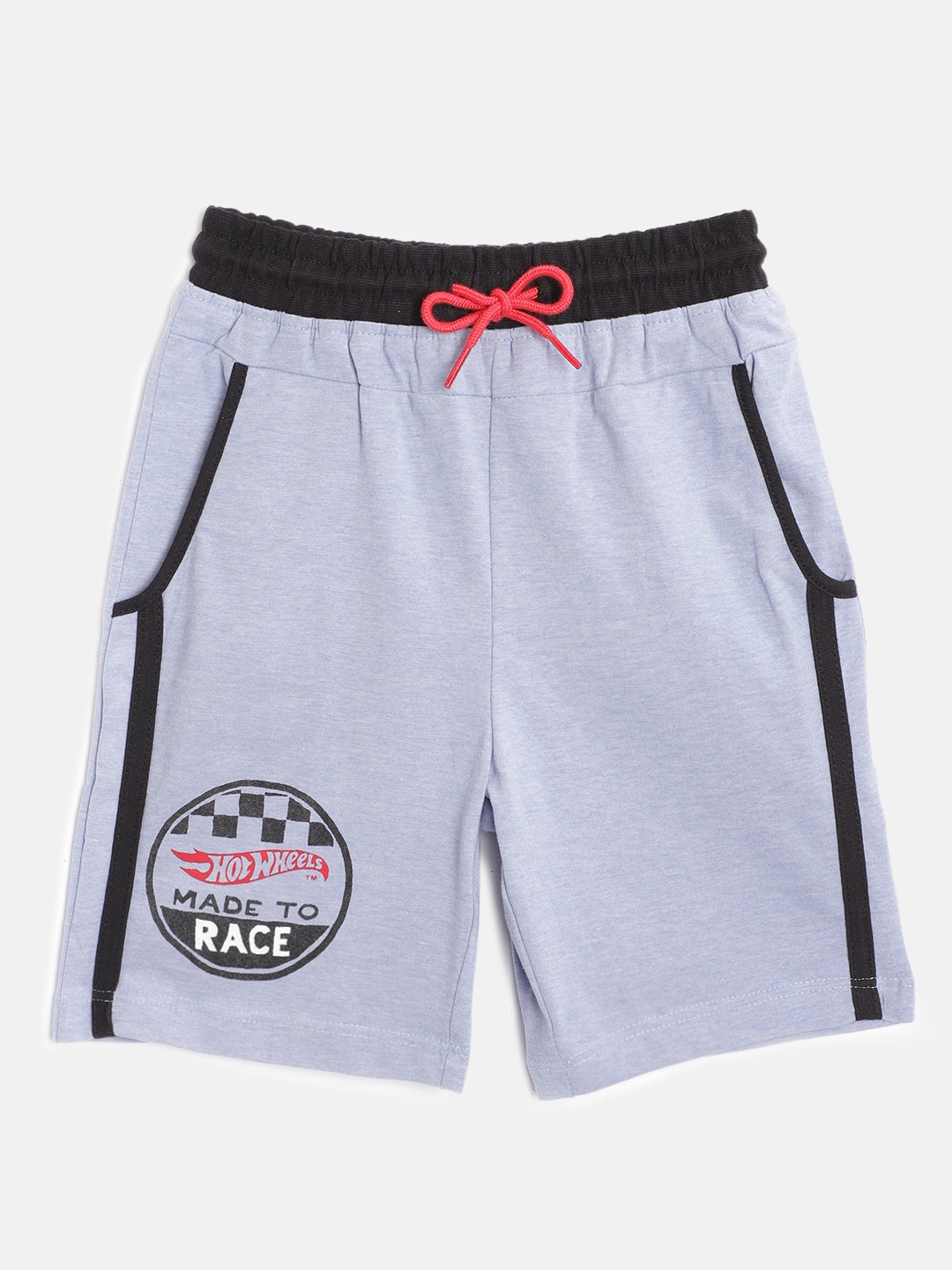 

toothless Boys Blue Melange Hot Wheels Logo Print Detail Regular Fit Shorts