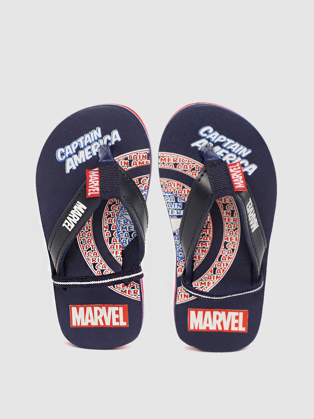 

toothless Boys Navy Blue & Red Marvel Avengers Captain America Print Thong Flip-Flops