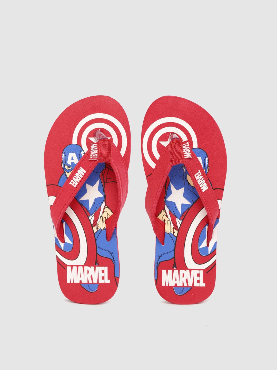 

toothless Boys Red & Blue Marvel Avengers Captain America Printed Thong Flip-Flops