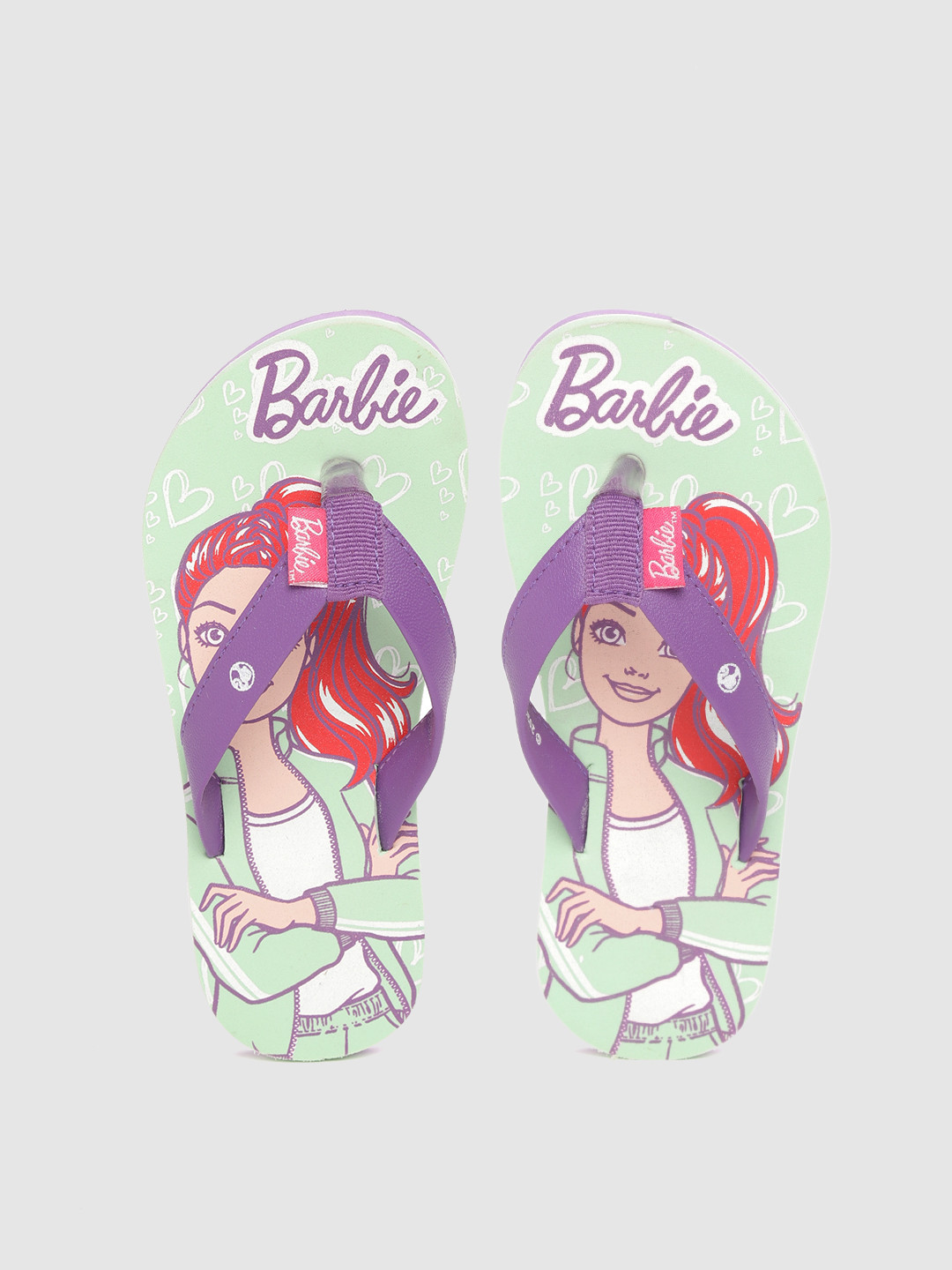 

toothless Girls Purple & Green Barbie Print Thong Flip-Flops