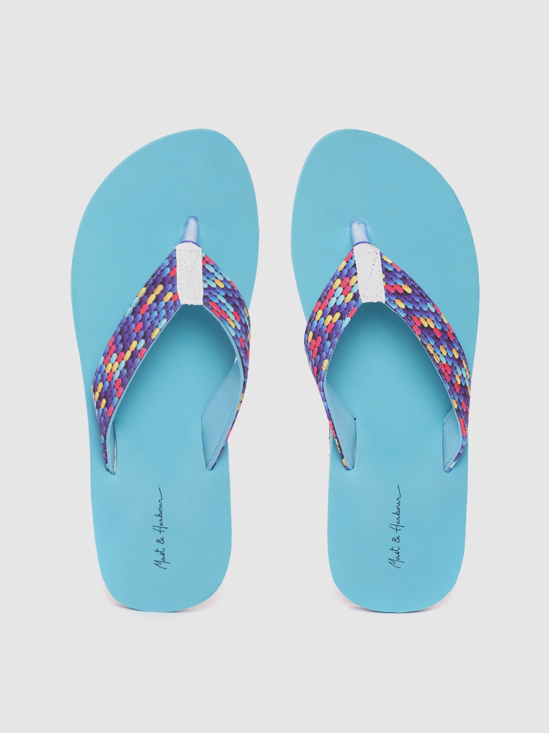 

Mast & Harbour Women Multi-Coloured Printed Thong Flip-Flops