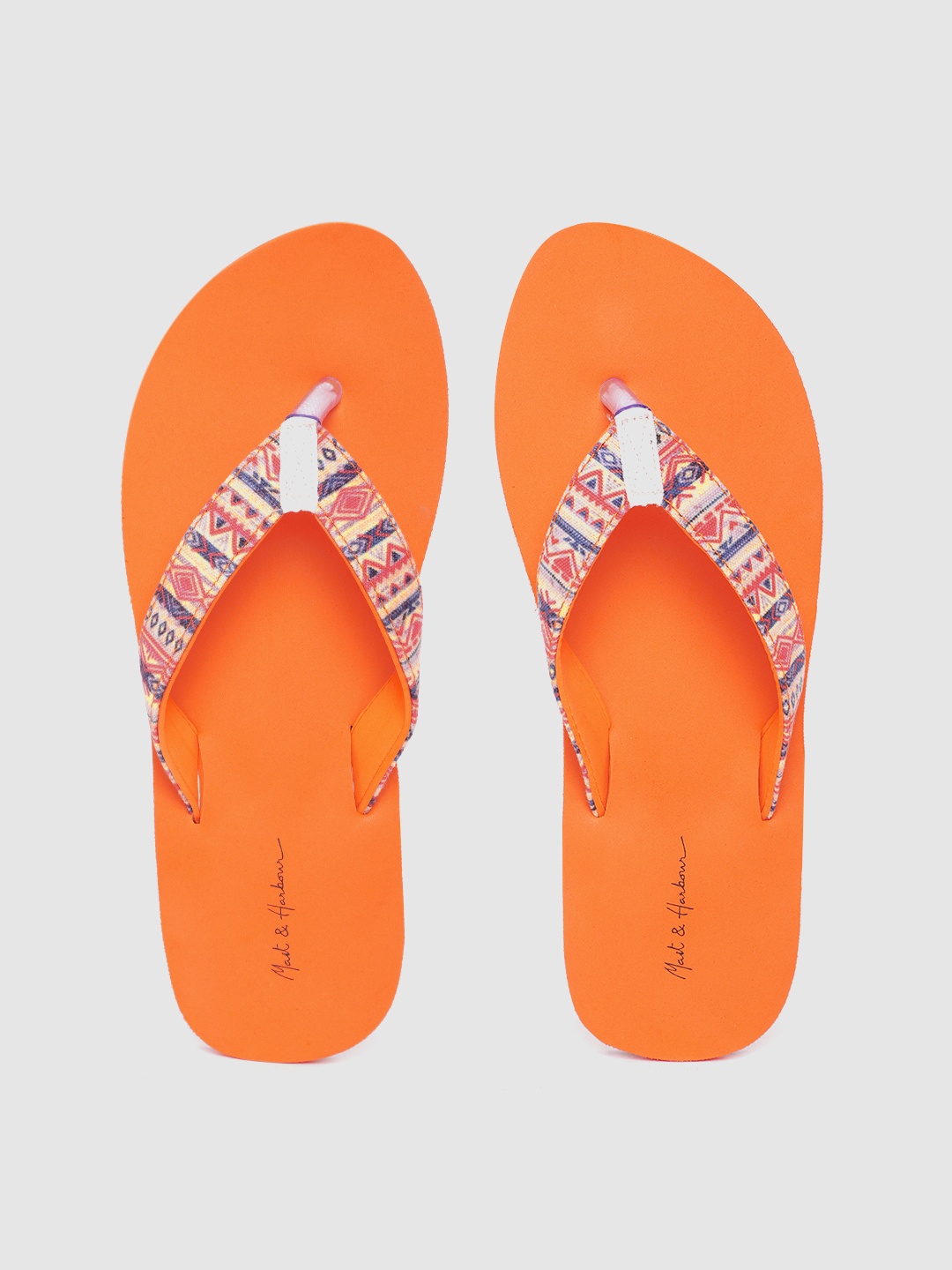 

Mast & Harbour Women Multi-Coloured Printed Thong Flip-Flops