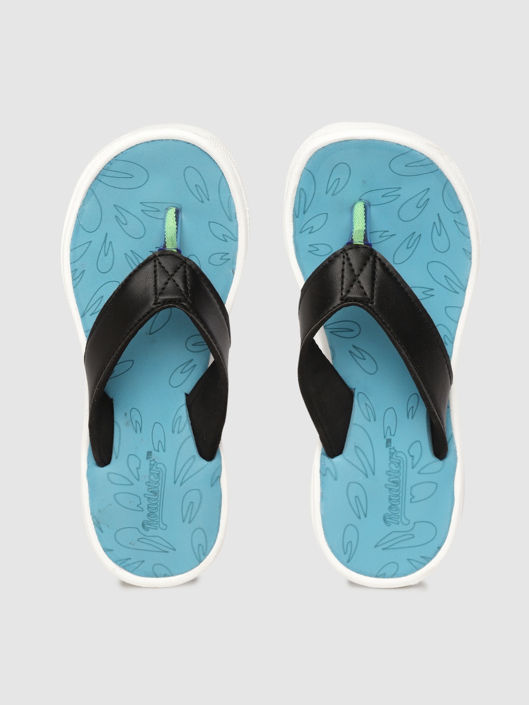 

Roadster Women Black & Blue Self Design Thong Flip-Flops