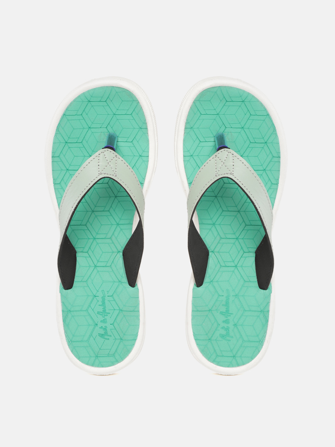 

Mast & Harbour Women Sea Green Solid Thong Flip-Flops