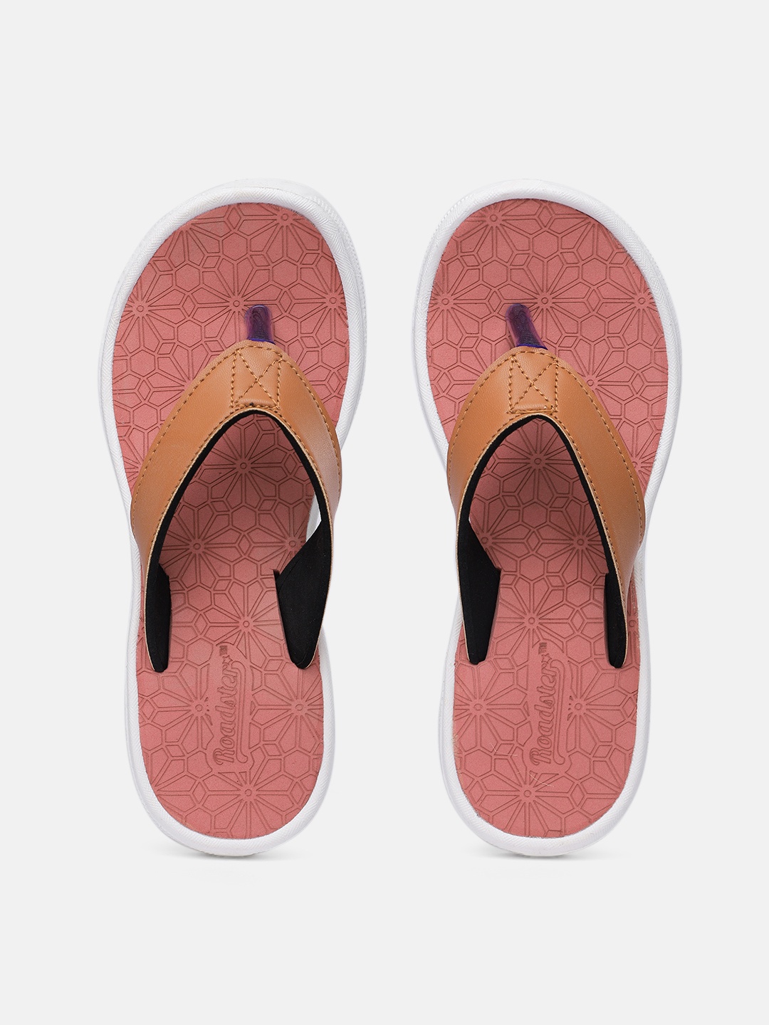 

Roadster Women Brown Printed Thong Flip-Flops
