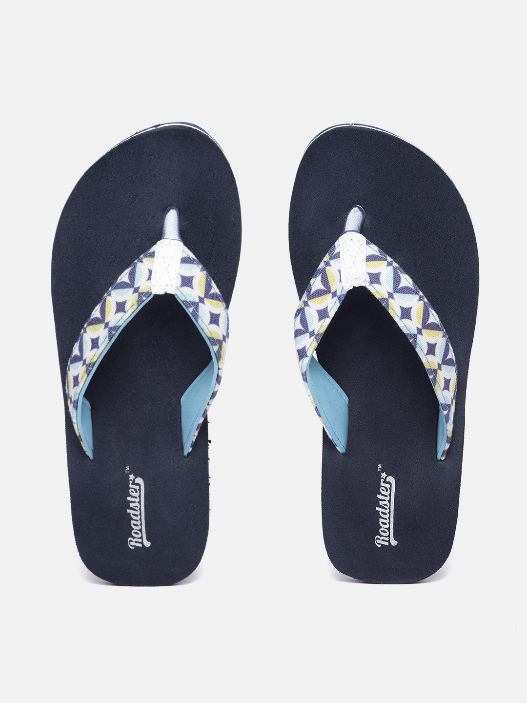 

Roadster Women Navy Blue & White Printed Thong Flip-Flops