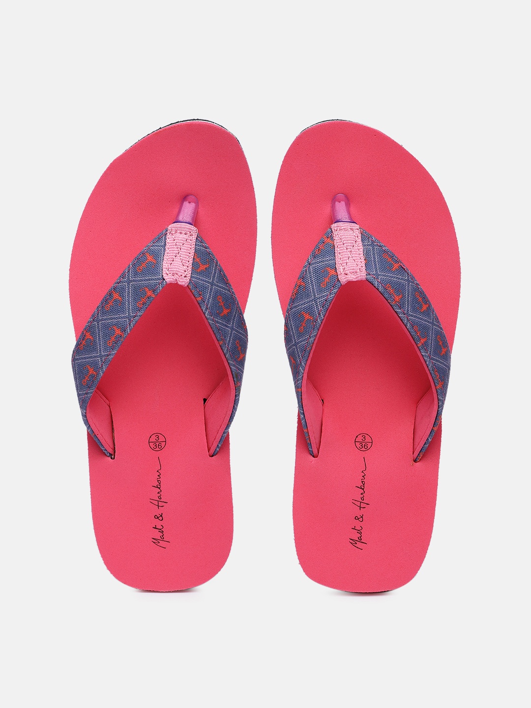 

Mast & Harbour Women Pink Printed Thong Flip-Flops