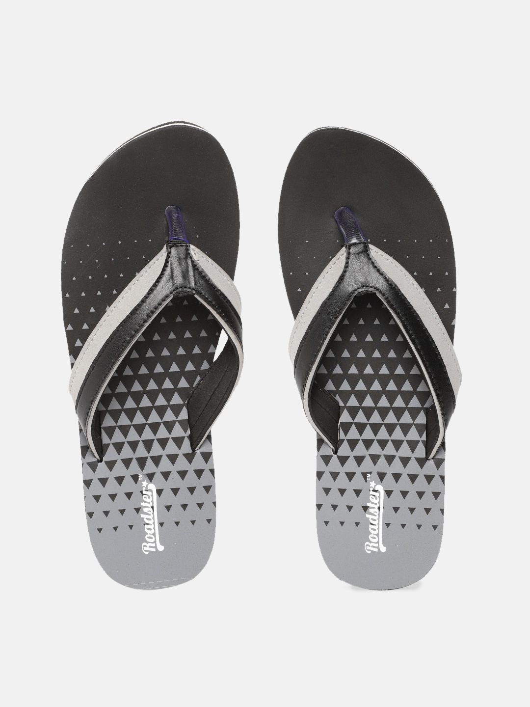 

Roadster Women Black & Grey Geometric Print Thong Flip-Flops
