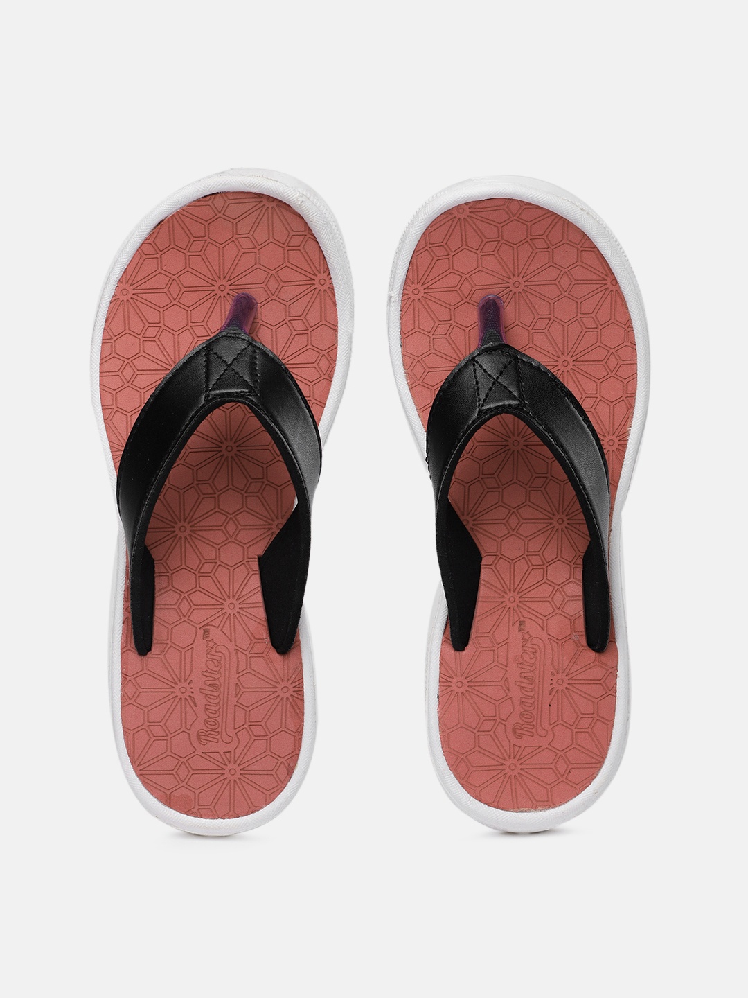 

Roadster Women Black Printed Thong Flip-Flops