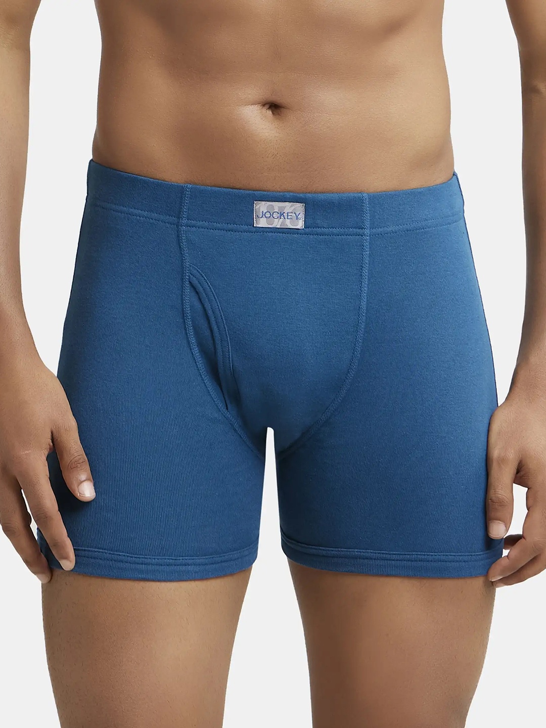 

Jockey Combed Cotton Rib Boxer Brief with Ultrasoft and Durable Waistband-8008, Teal