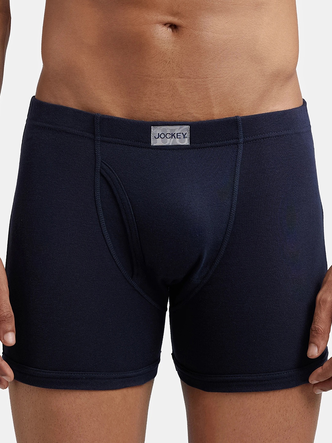 

Jockey Combed Cotton Rib Boxer Brief with Ultrasoft and Durable Waistband-8008, Navy blue