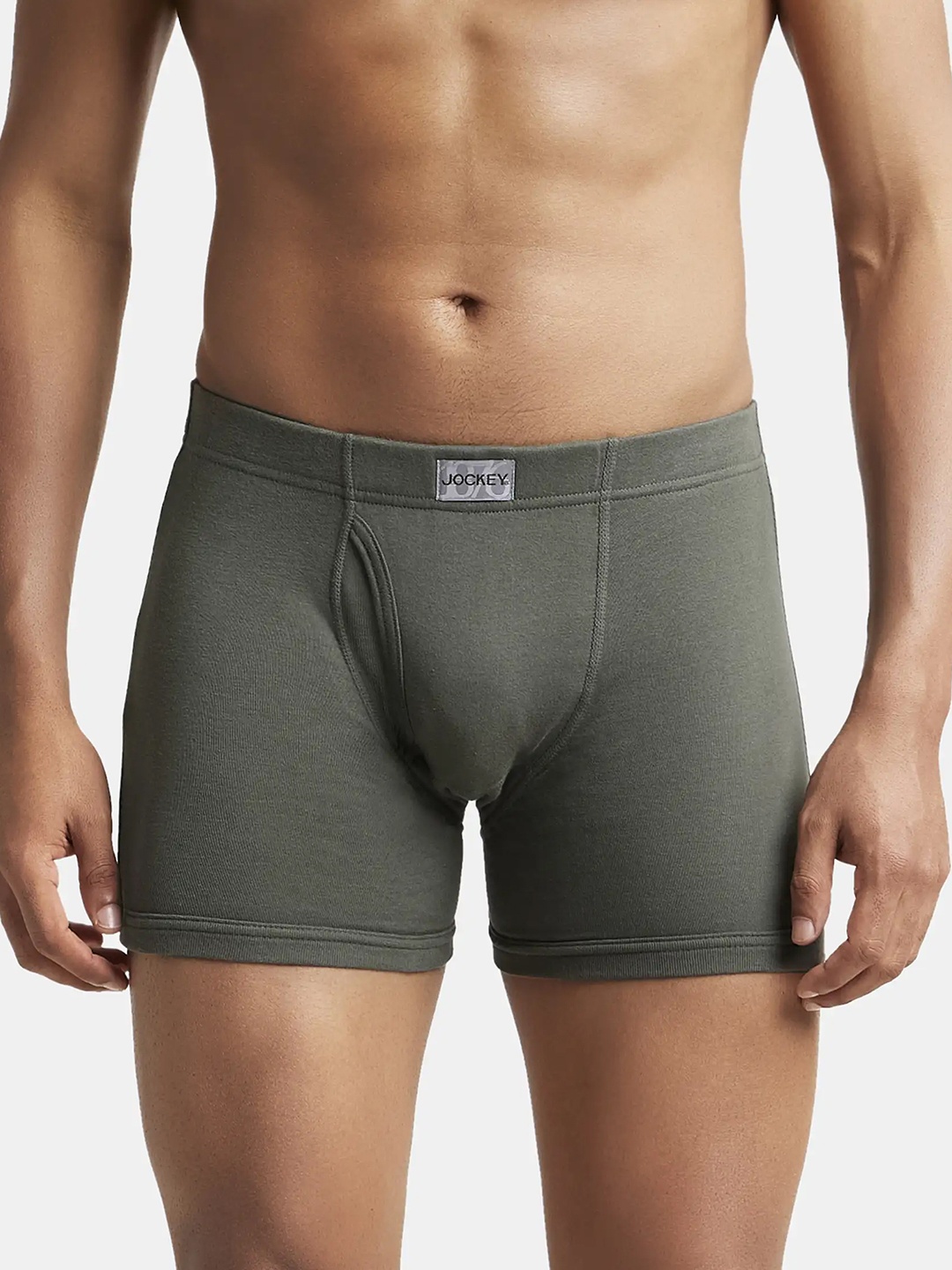 

Jockey Combed Cotton Rib Boxer Brief with Ultrasoft and Durable Waistband-8008, Olive