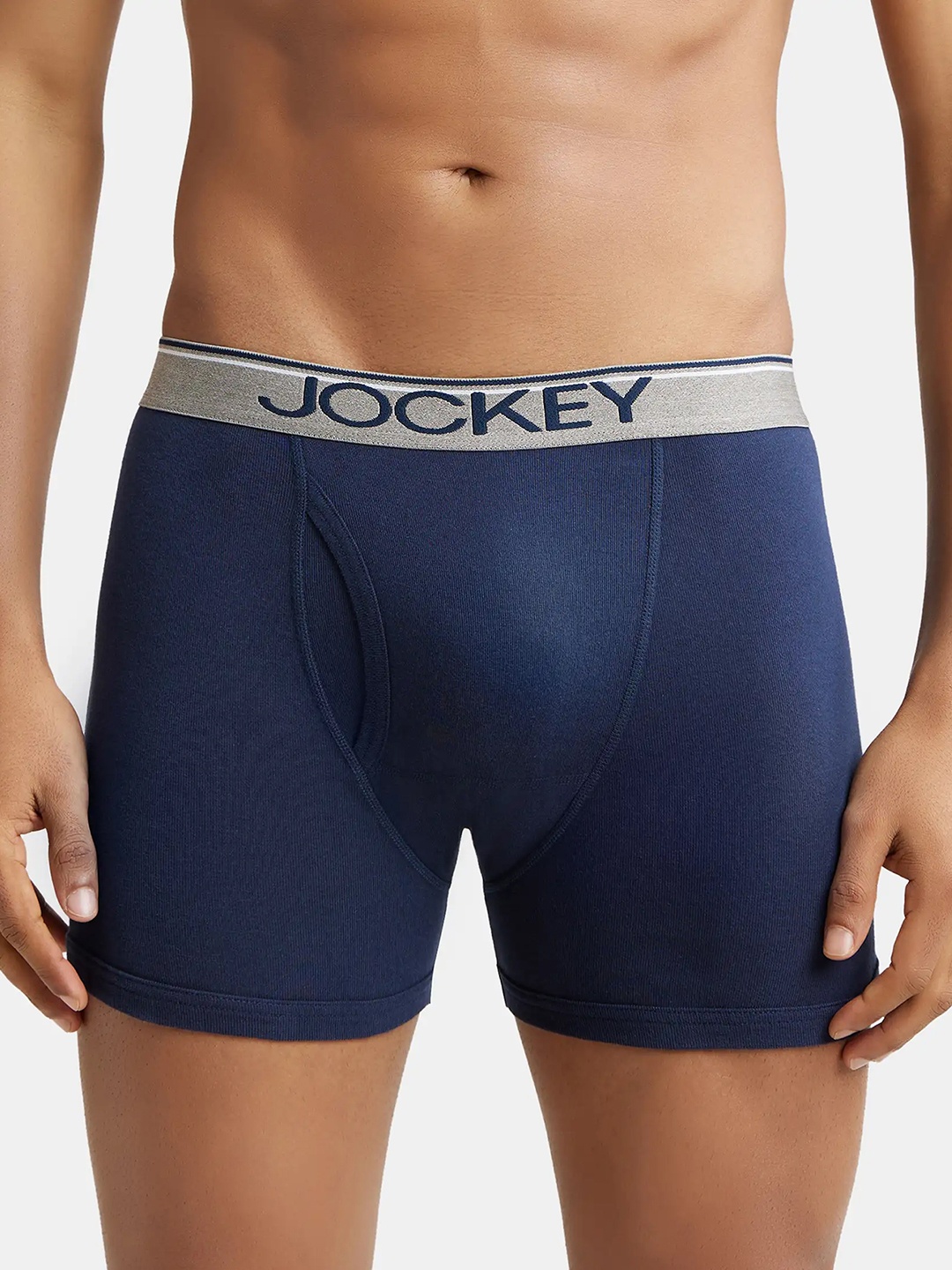 

Jockey Combed Cotton Rib Boxer Brief with Ultrasoft and Durable Waistband-8009, Navy blue