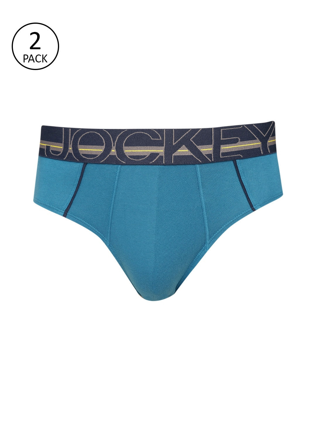 

Jockey Men Pack of 2 Teal Blue Super Combed Cotton Solid Briefs US17-0201-CLSTL