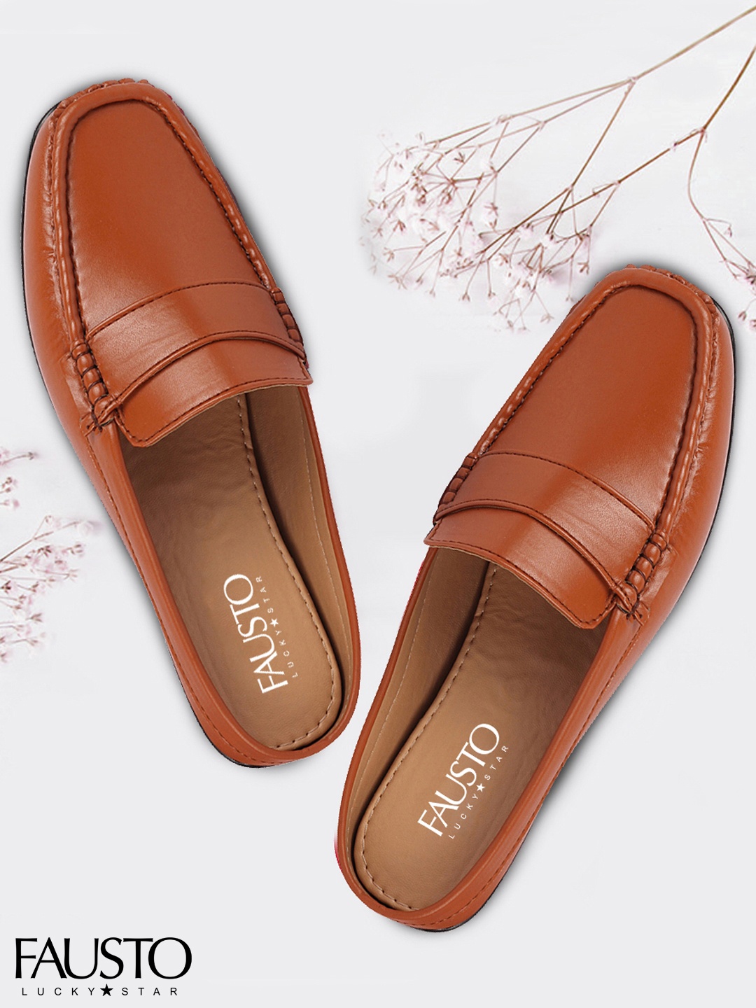 

FAUSTO Women Tan Solid Mules