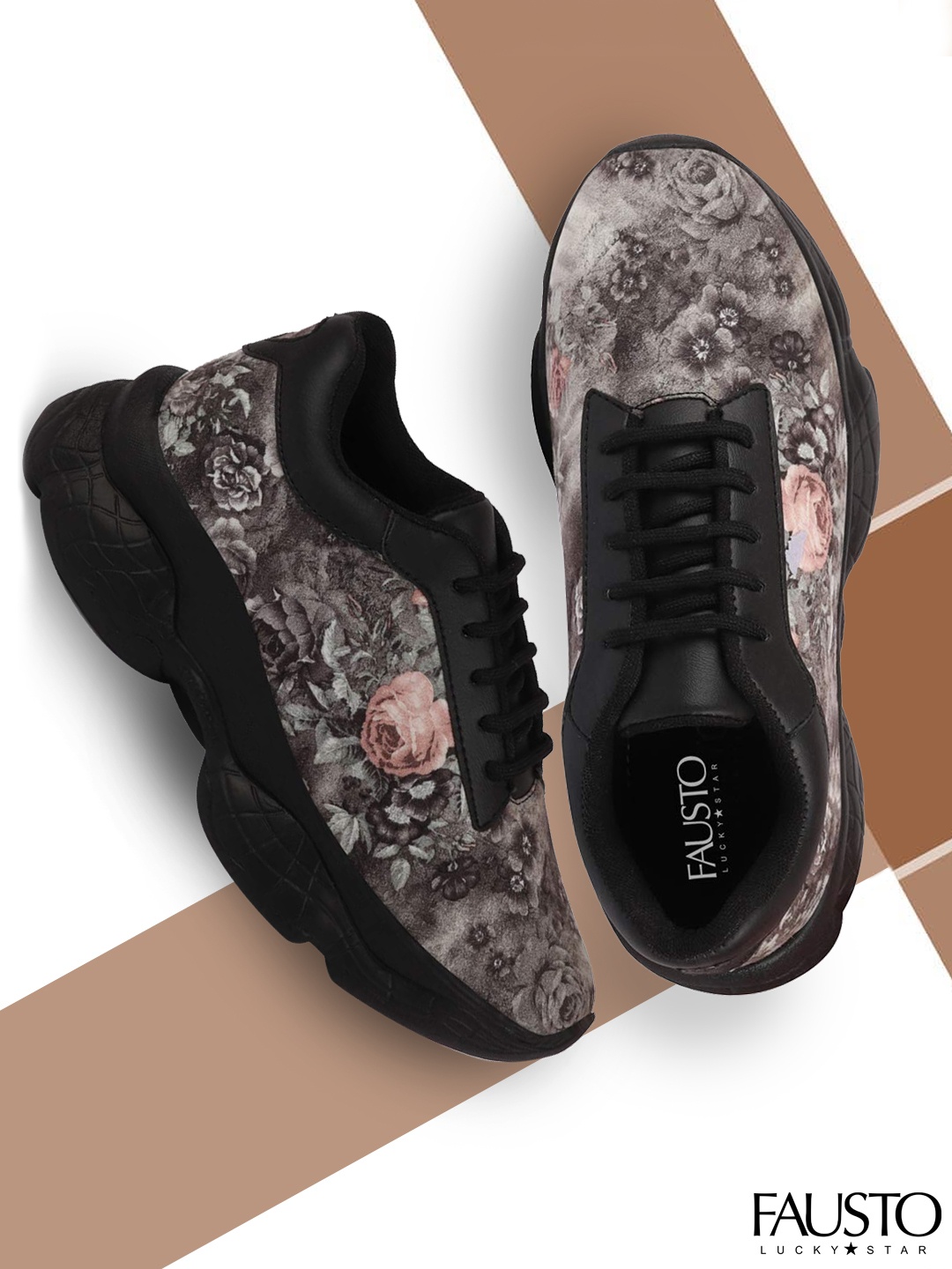 

FAUSTO Women Black Synthetic Running Shoes