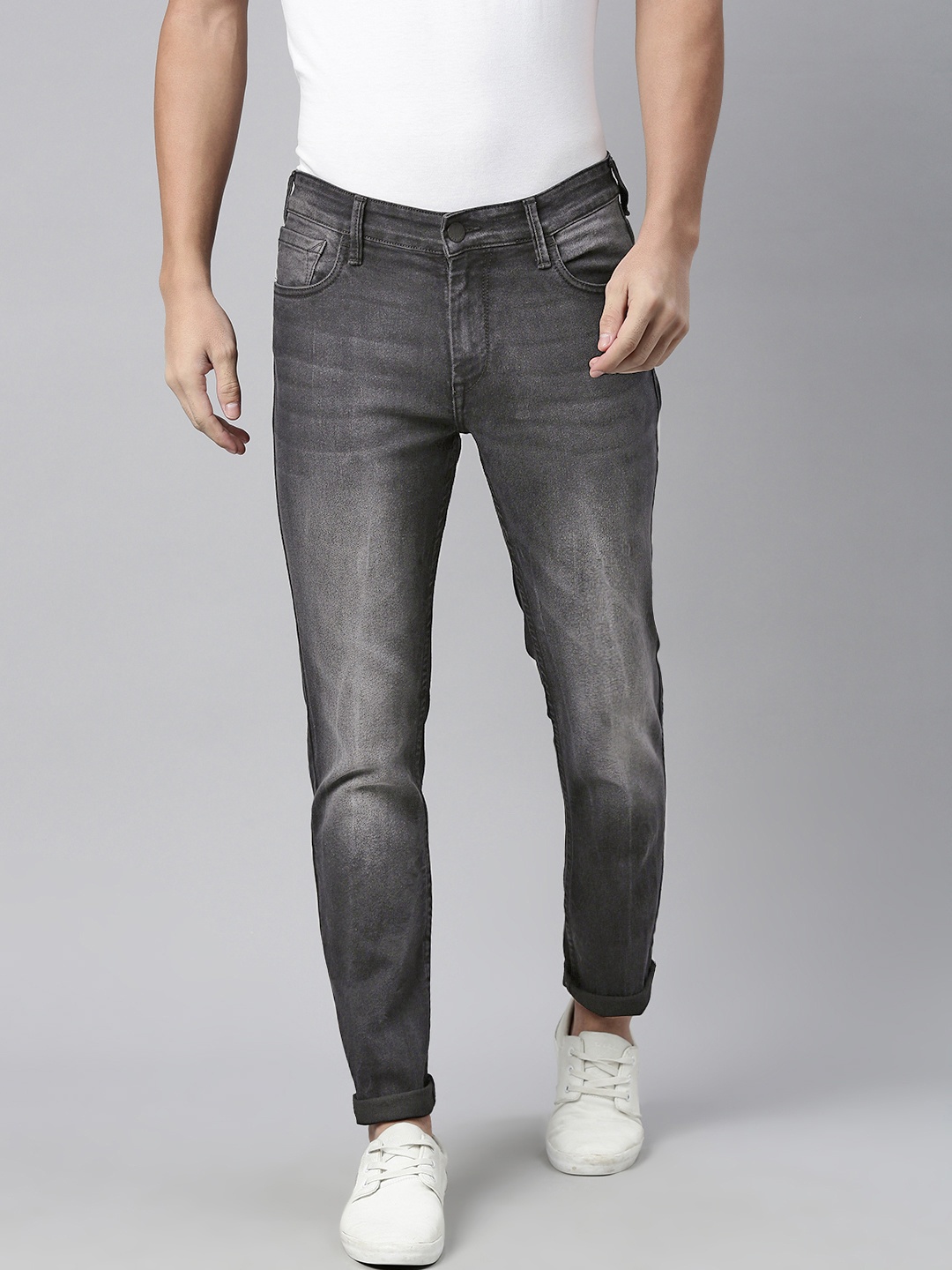 

HERE&NOW Men Black Slim Fit Light Fade Stretchable Jeans