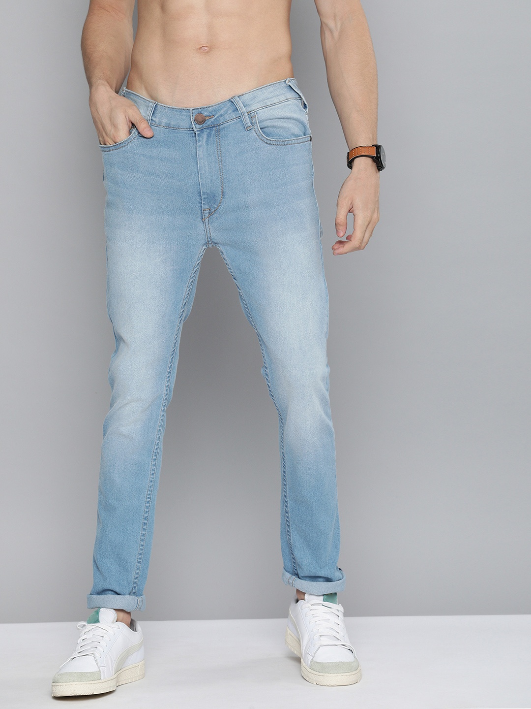 

HERE&NOW Men Blue Skinny Fit Heavy Fade Stretchable Jeans