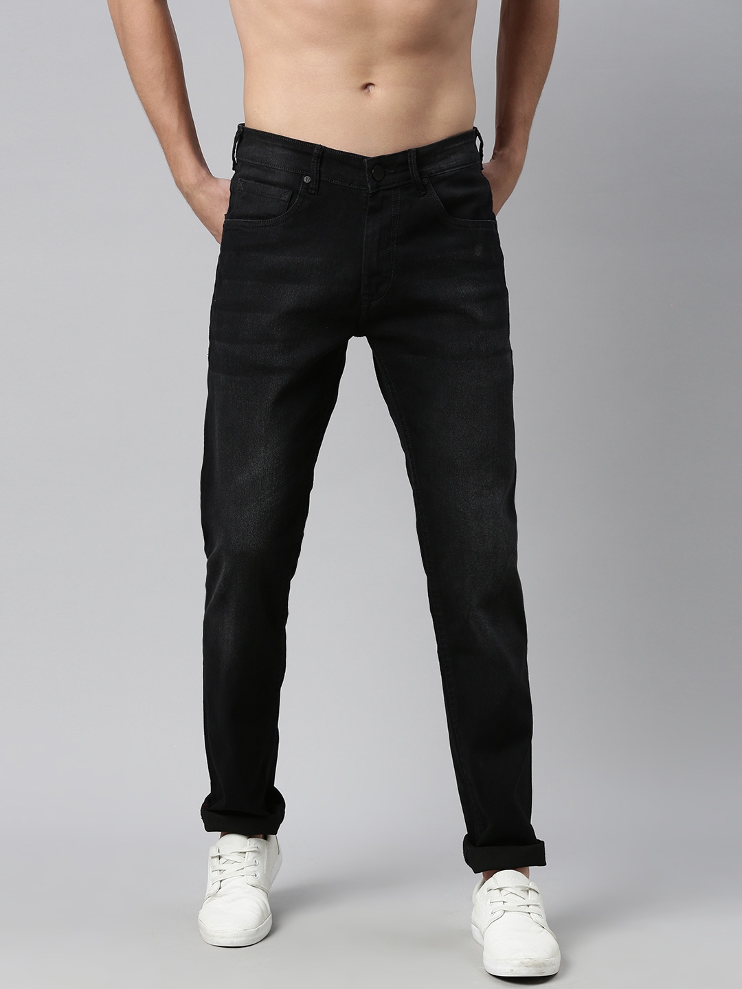 

HERE&NOW Men Black Slim Fit Light Fade Stretchable Jeans