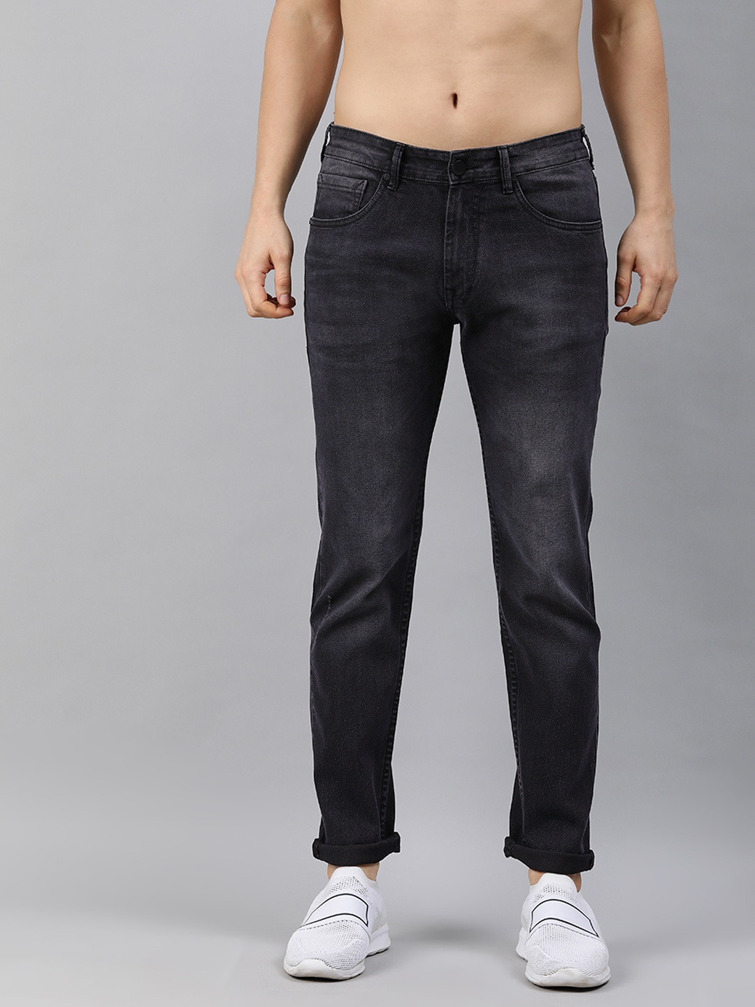 

HERE&NOW Men Black Slim Fit Light Fade Stretchable Jeans