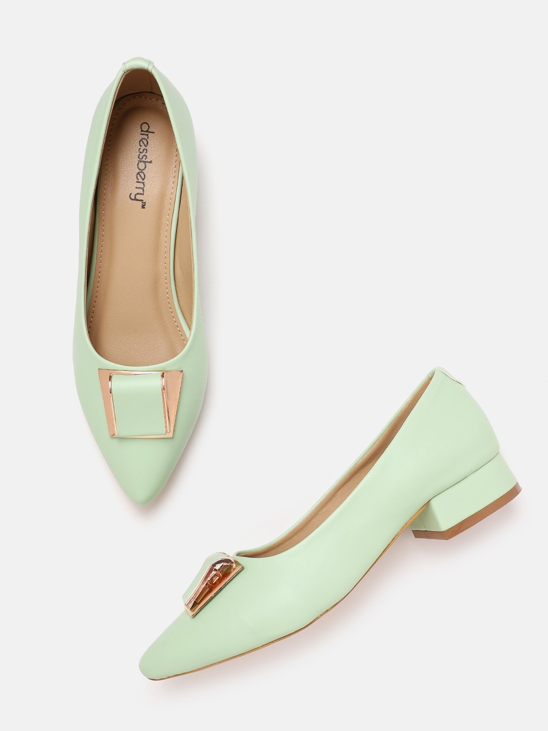

DressBerry Women Green Solid Ballerinas