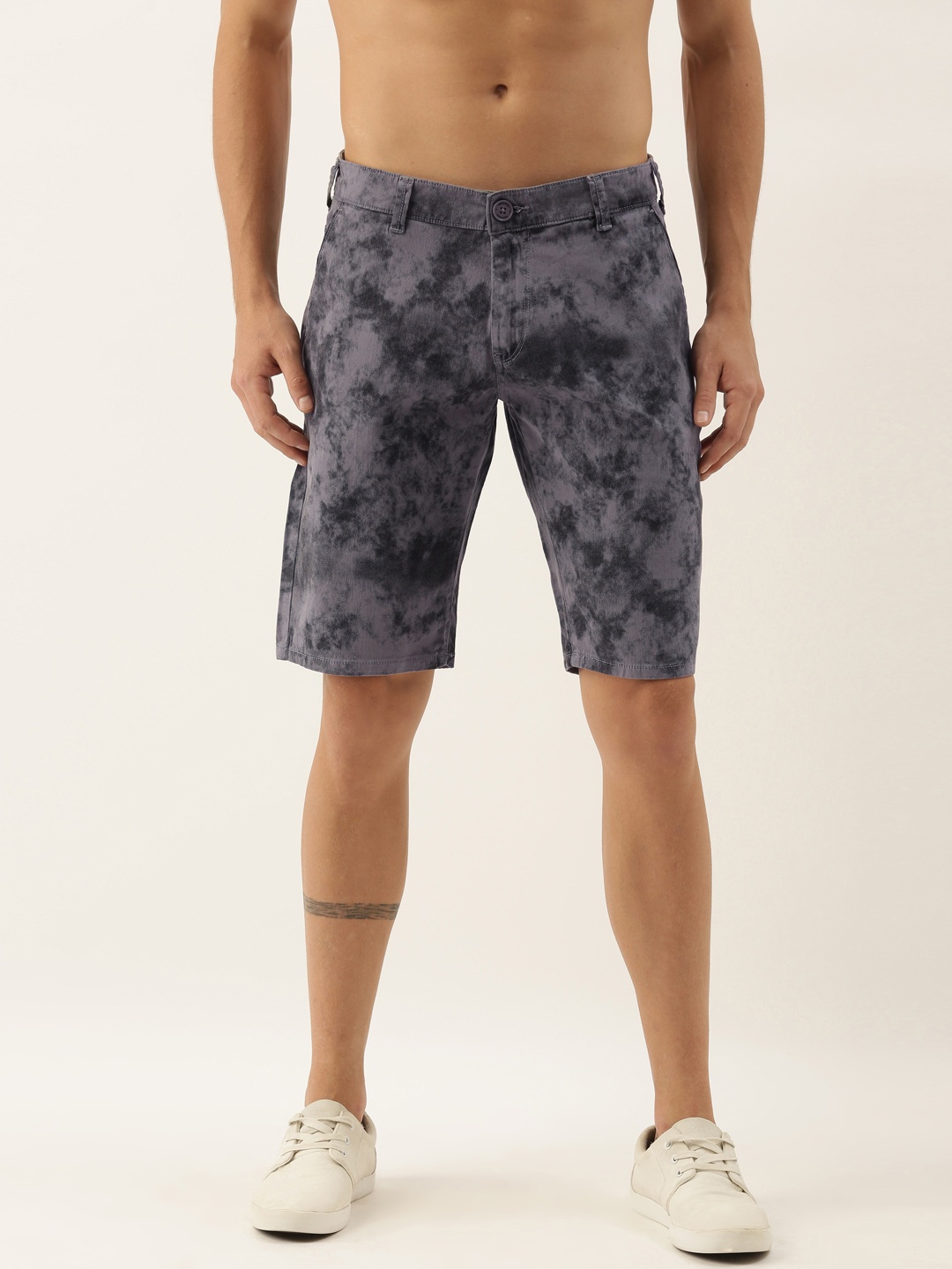 

Moda Rapido Men Grey Printed Mid-Rise Regular Shorts