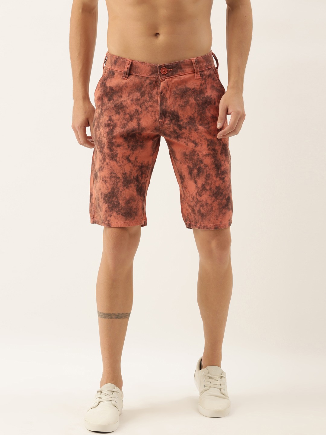

Moda Rapido Men Rust Printed Mid-Rise Regular Shorts