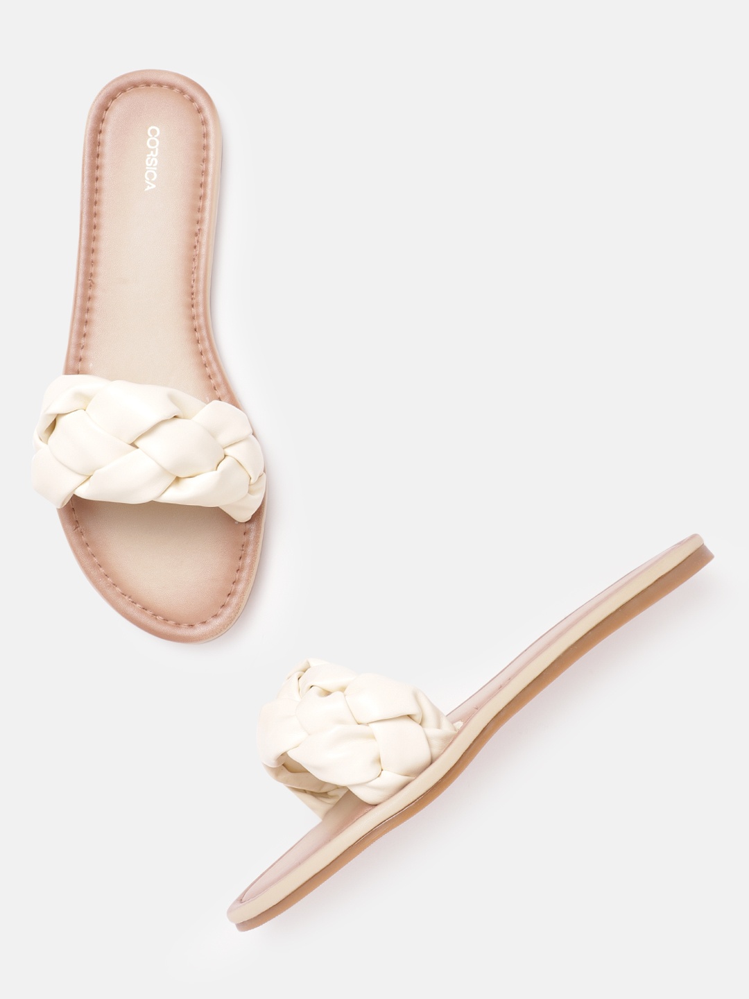 

CORSICA Women Off White Braided Open Toe Flats