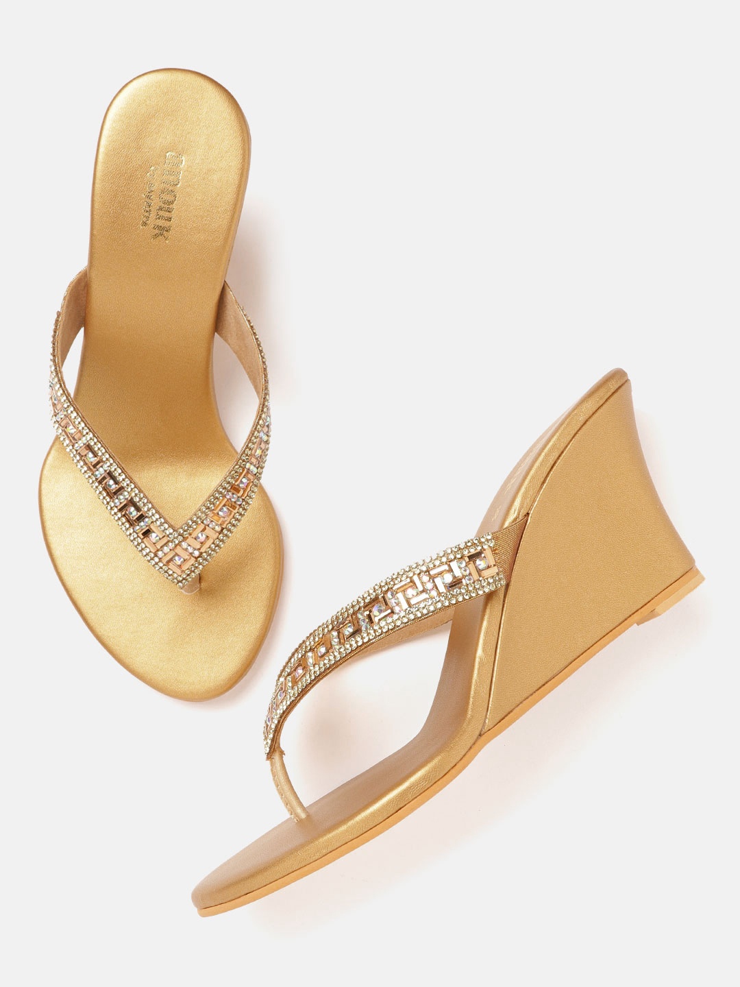 

Anouk Gold-Toned Embellished Wedges