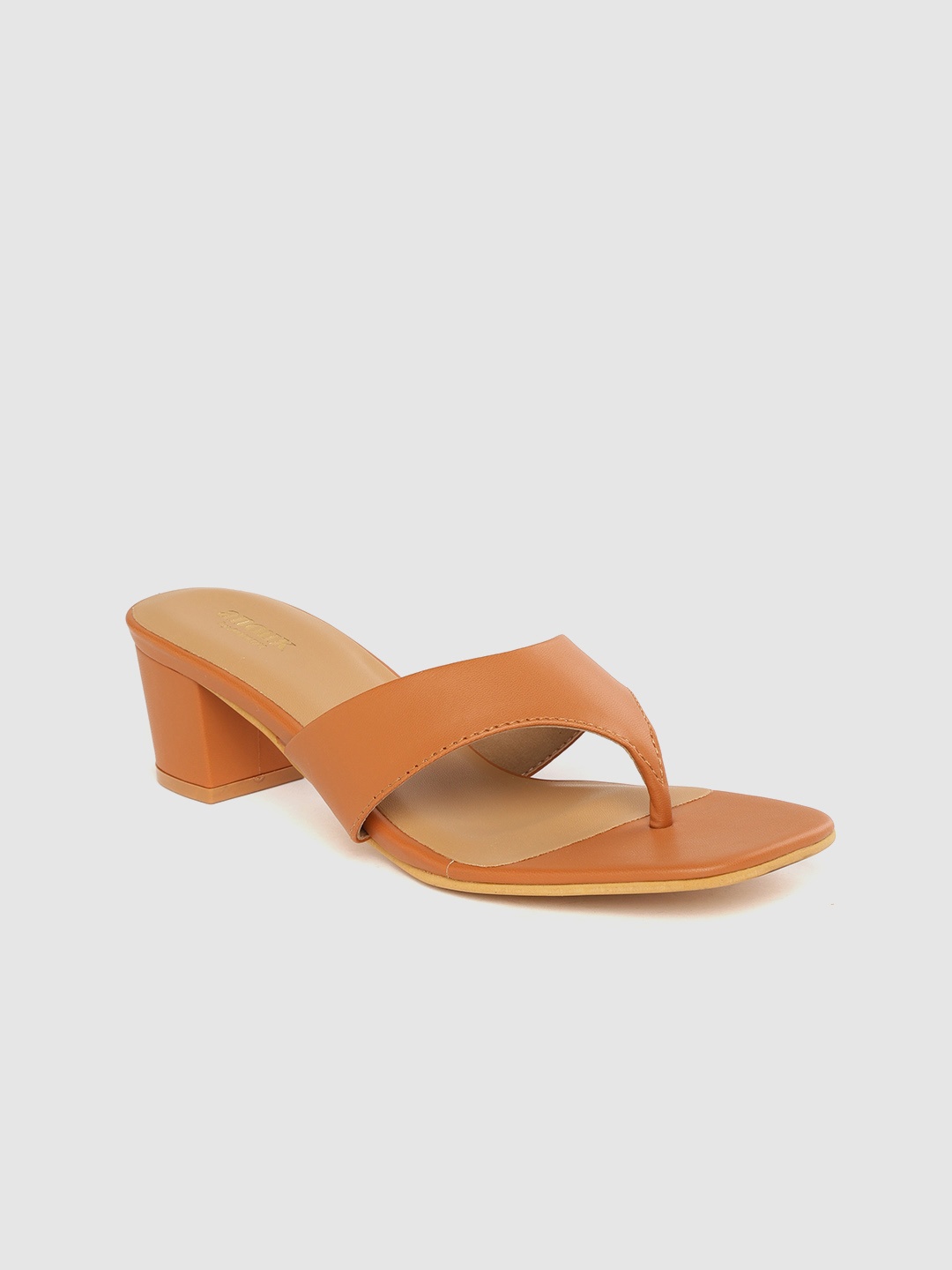 

Anouk Women Tan Brown Solid Handcrafted Block Heels