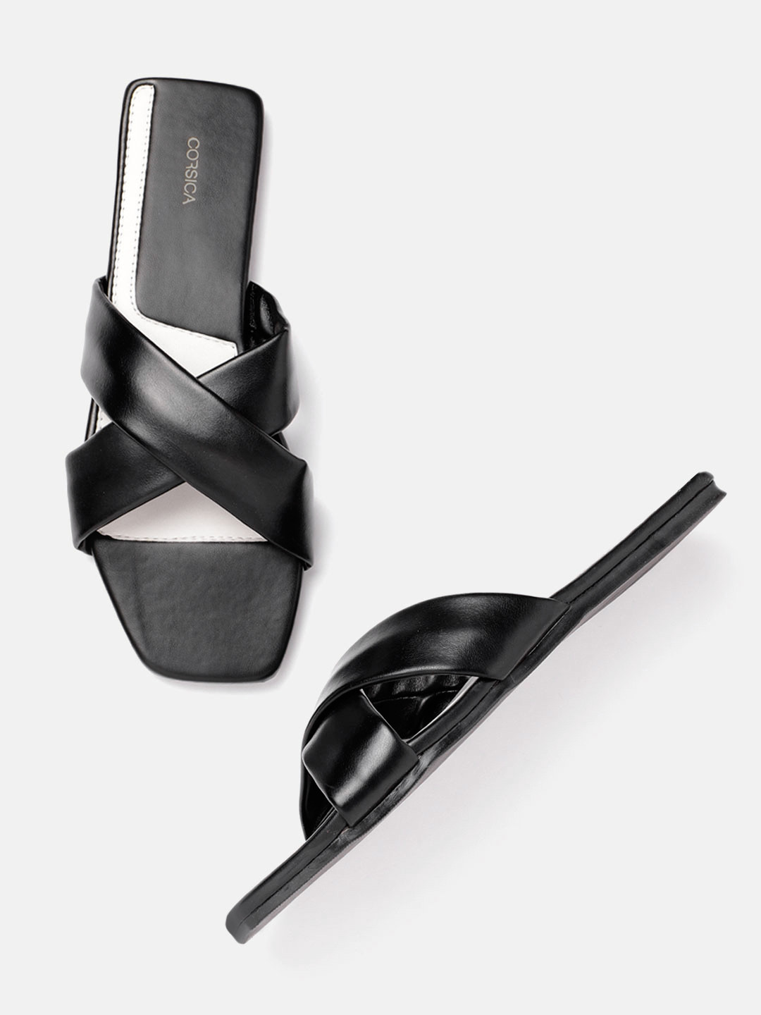

CORSICA Women Black Solid Open Toe Flats