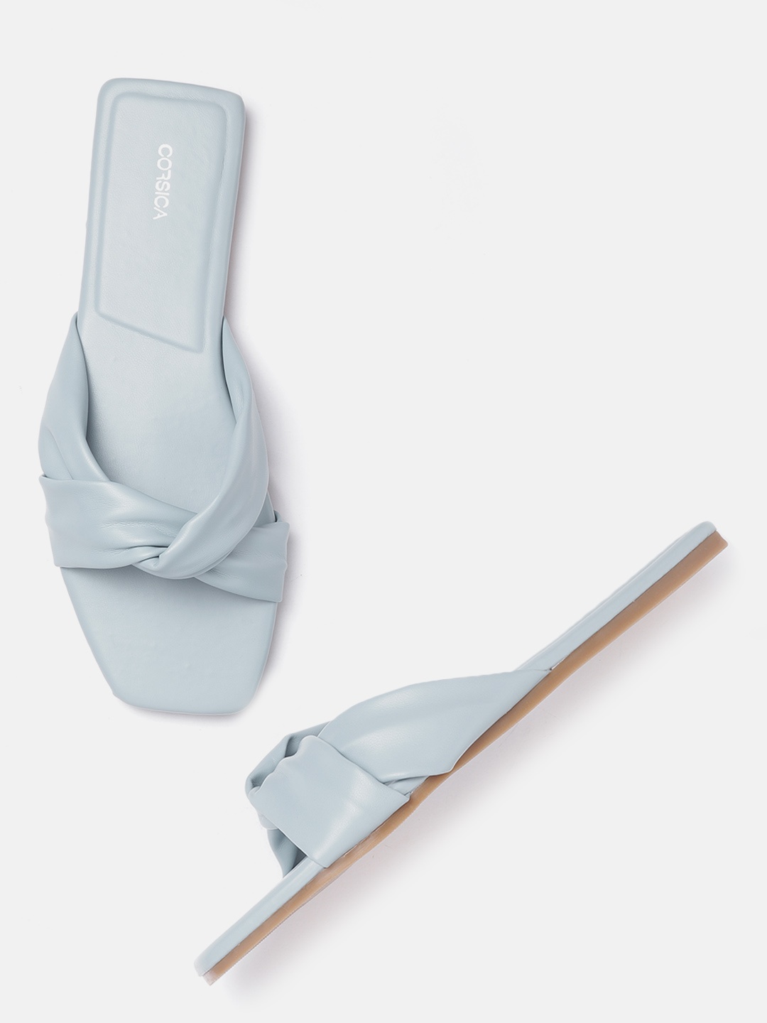 

CORSICA Women Blue Solid Criss Cross Open Toe Flats