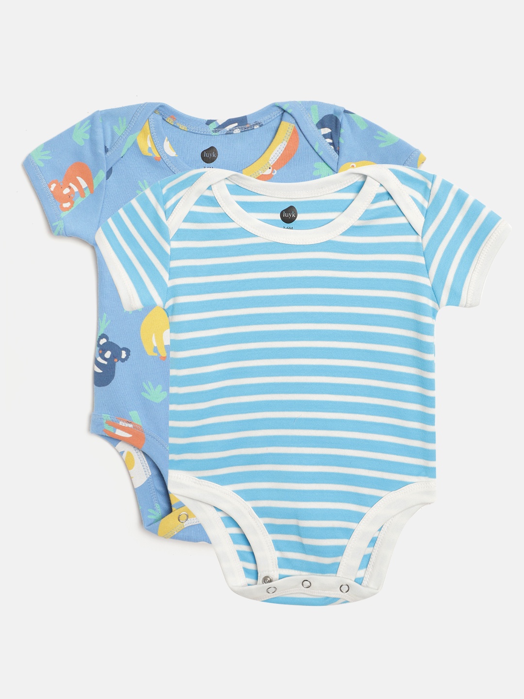 

luyk Infant Kids Pack of 2 Pure Cotton Bodysuits, Blue