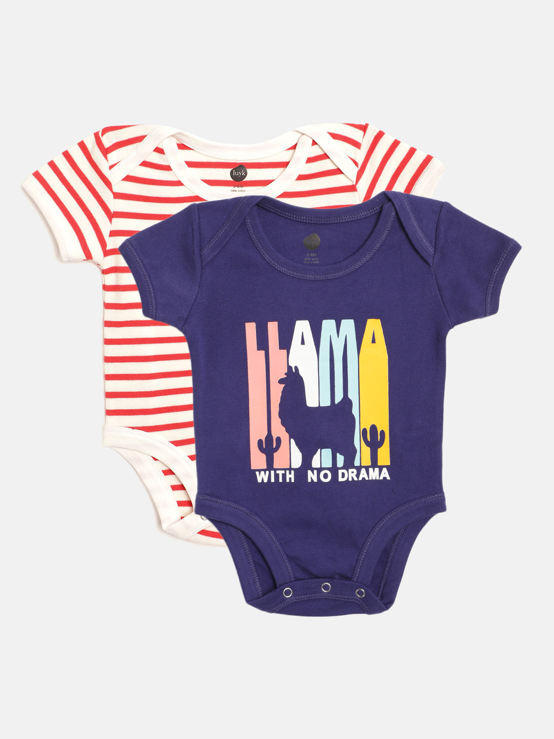 

luyk Infant Kids Pack of 2 Pure Cotton Bodysuits, Navy blue