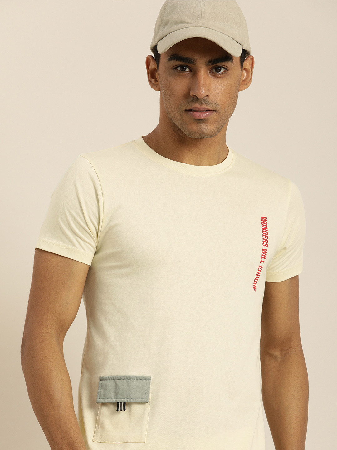 

Difference of Opinion Men Off White Typography Printed Cotton Pure Cotton T-shirt