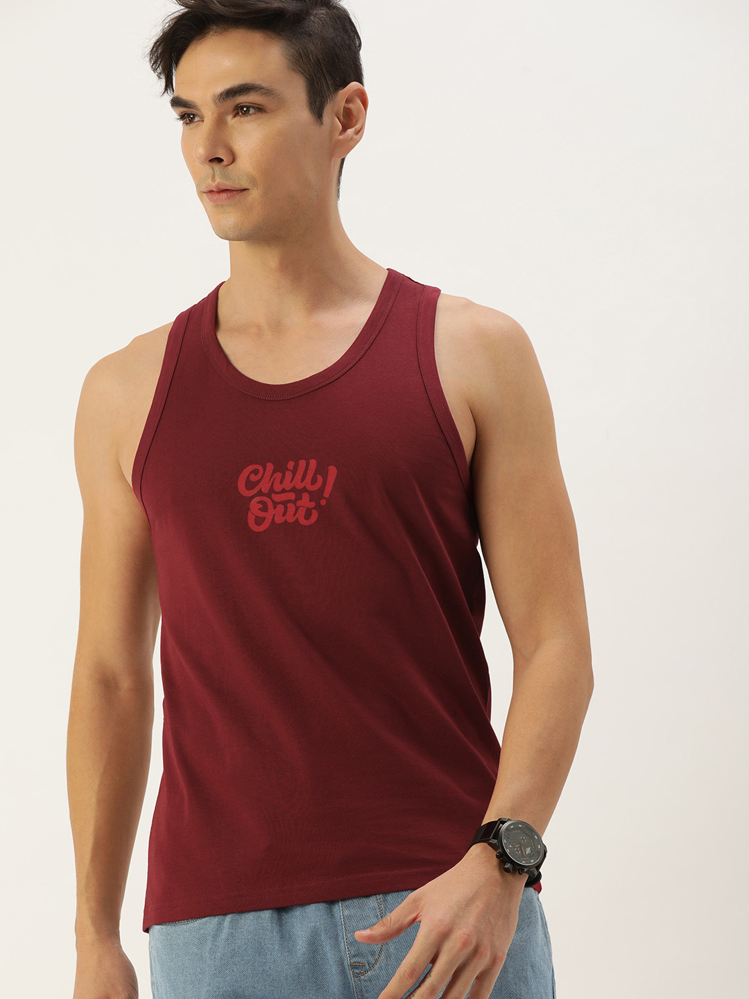 

DILLINGER Men Maroon Typography Printed T-shirt