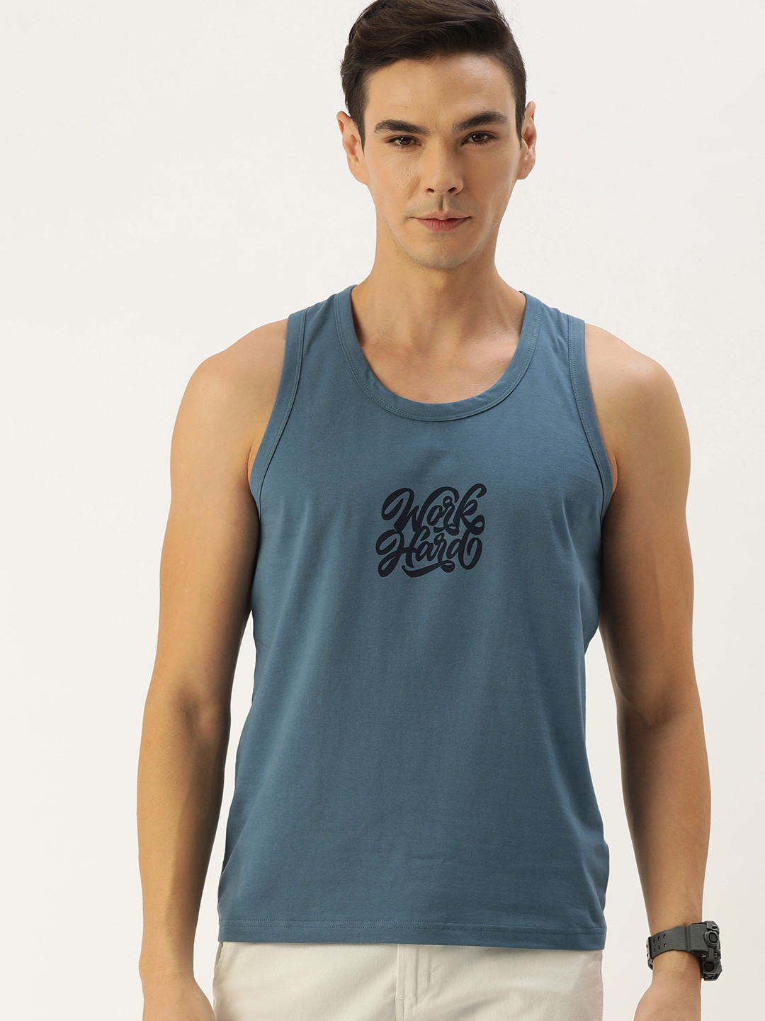 

DILLINGER Men Teal Blue Typography Printed T-shirt