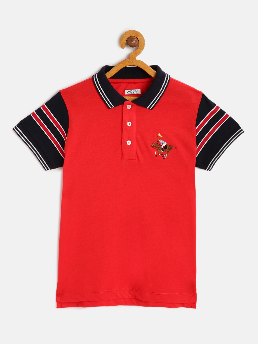 

LAdore Kids Red Solid Polo Collar T-shirt