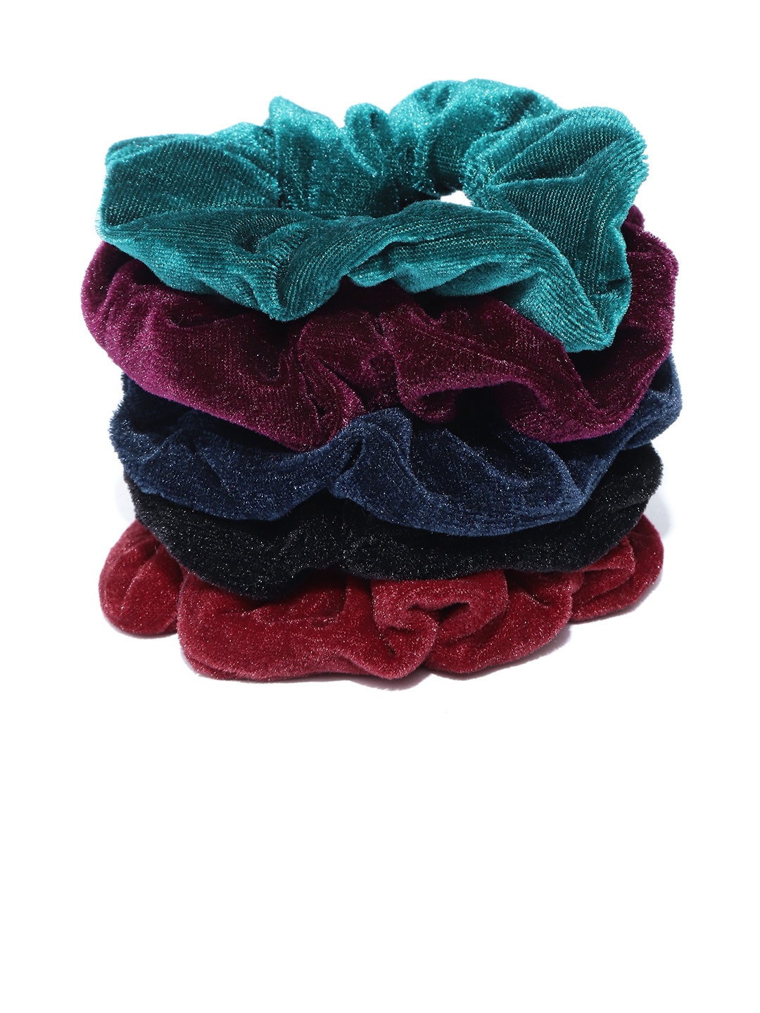 

Trend Arrest Set of 5 Velvet Finish Scrunchies, Multi