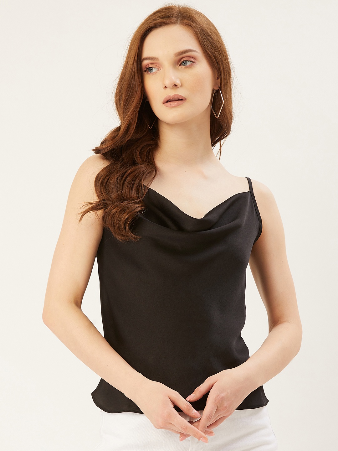 

Trendyol Black Cowl Neck Regular Top