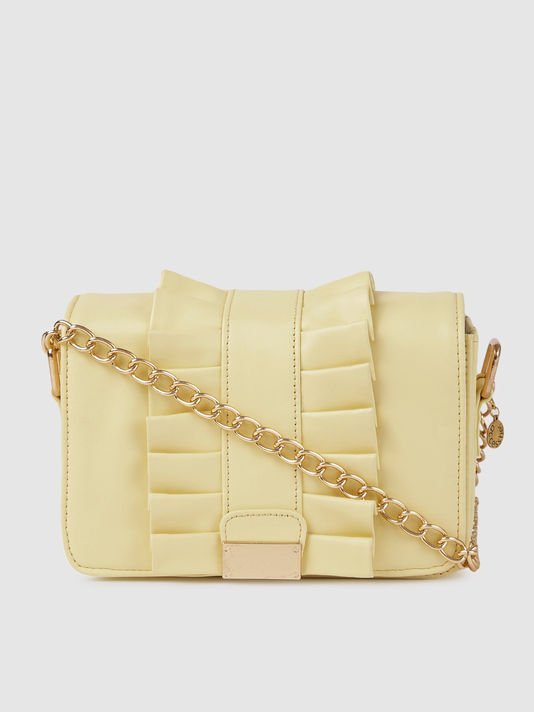 

AccessHer Yellow Solid Sling Bag